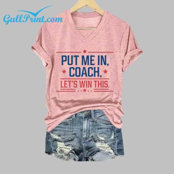 Womens Put Me In Coach Let's' Win This Print Casual T Shirt 5