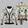 A Silhouette Of Flying Pigeon Ugly Christmas Sweater 1