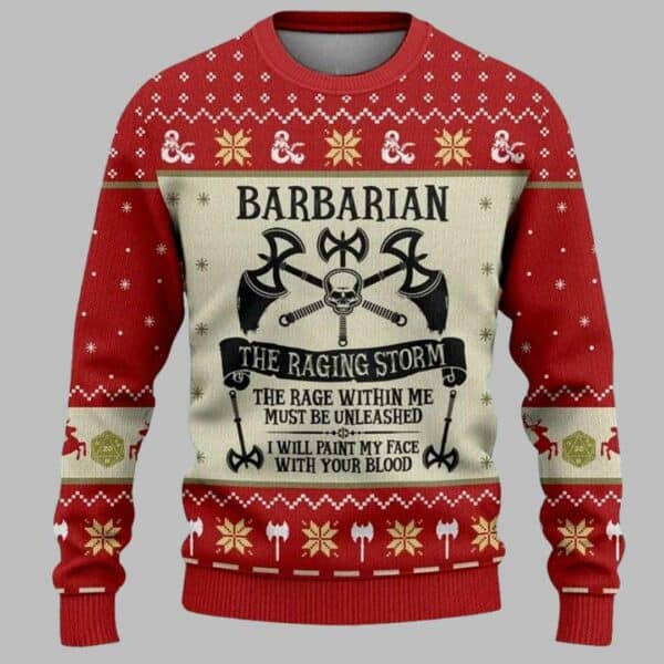 Barbarian The Raging Storm Ugly Christmas Sweater 1