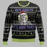Beetlejuice Hey Santa It's Snow Time Christmas Ugly Sweater