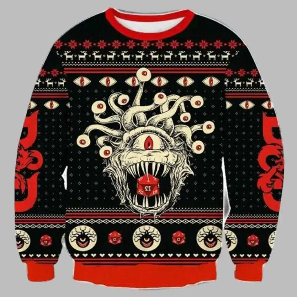 Beholder Dungeons and Dragons Ugly Christmas Sweater 1