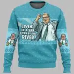 Bubble Bobble Livin In A Van Down By The River Ugly Christmas Sweater