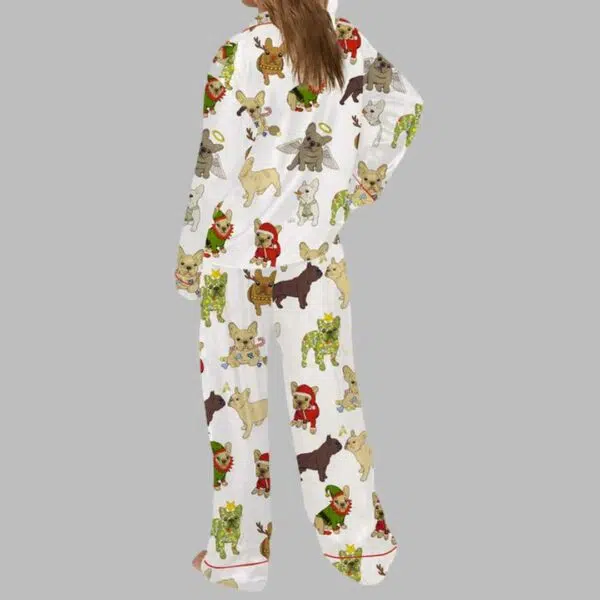 Christmas French Bulldog Satin Pajama Set 3