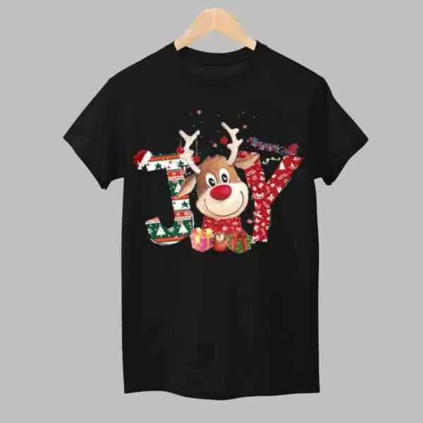 Christmas Joy Cute Deer Print Shirt 1