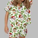 Christmas Mr And Mrs Claus Satin Pajama Set