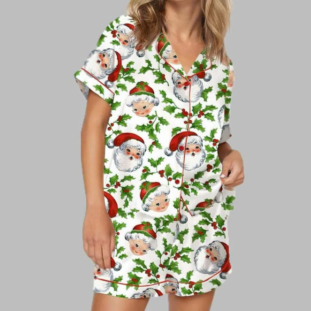 Christmas Mr And Mrs Claus Satin Pajama Set 2