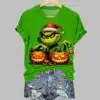 Christmas Scary Pumpkin Crew Neck T shirt 1