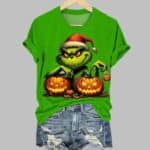 Christmas Scary Pumpkin Crew Neck T-shirt