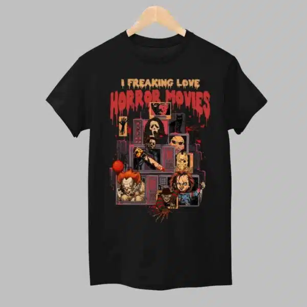 Chucky I Freaking Love Horror Movies Halloween Shirt 1