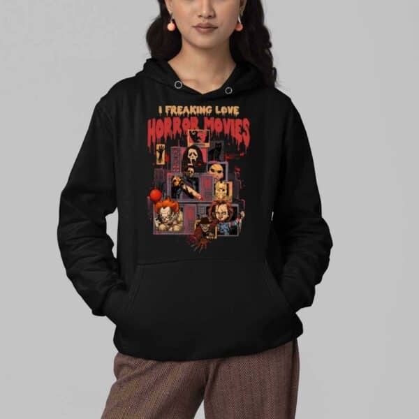 Chucky I Freaking Love Horror Movies Halloween Shirt 4