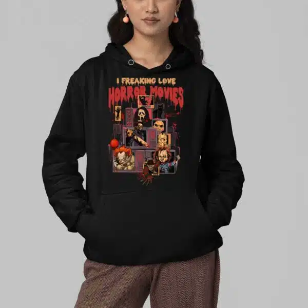 Chucky I Freaking Love Horror Movies Halloween Shirt 4