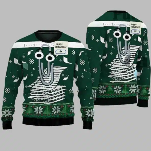 Clippy Windows Ugly Christmas Sweater 1