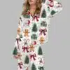 Coquette Christmas Satin Pajama Set 1