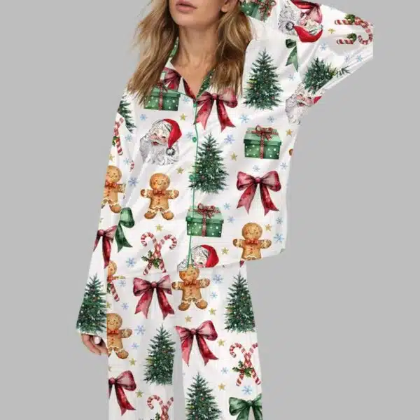 Coquette Christmas Satin Pajama Set 1