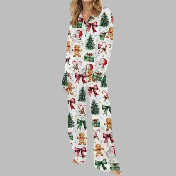 Coquette Christmas Satin Pajama Set 2