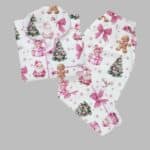 Coquette Pink Christmas Satin Pajama Set