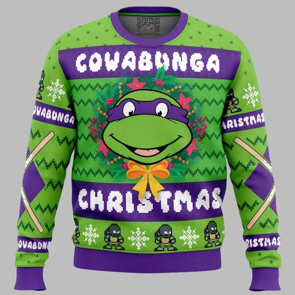 Cowabunga Donatello Christmas Teenage Mutant Ninja Turtles Ugly Christmas Sweater 1