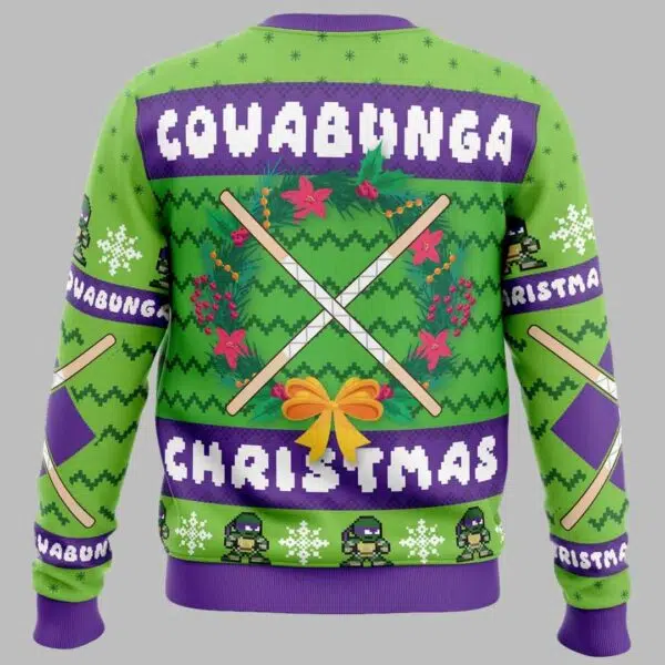 Cowabunga Donatello Christmas Teenage Mutant Ninja Turtles Ugly Christmas Sweater 2