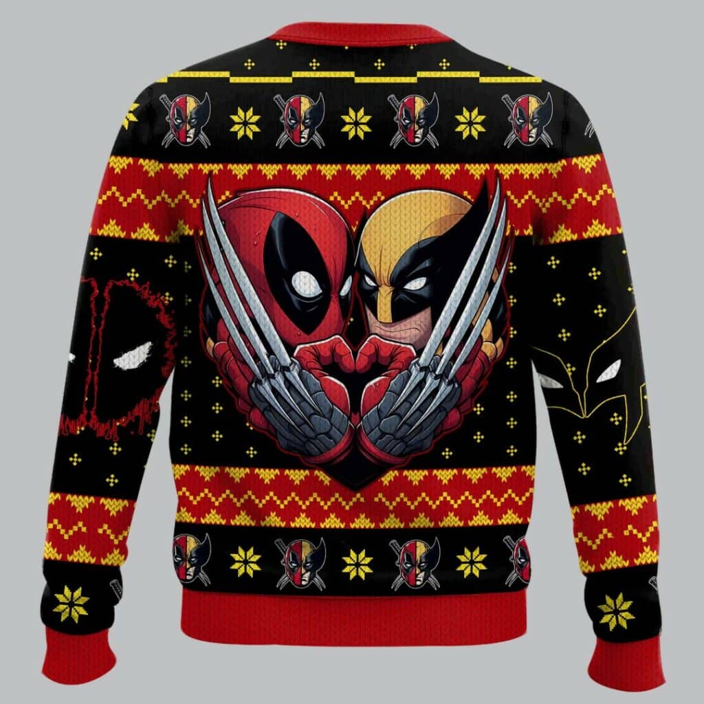 Deadpool and Wolverine Let's Take A Selfie Ugly Sweater Christmas 2