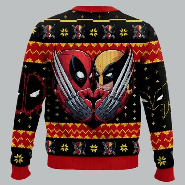 Deadpool and Wolverine Let's Take A Selfie Ugly Sweater Christmas 2