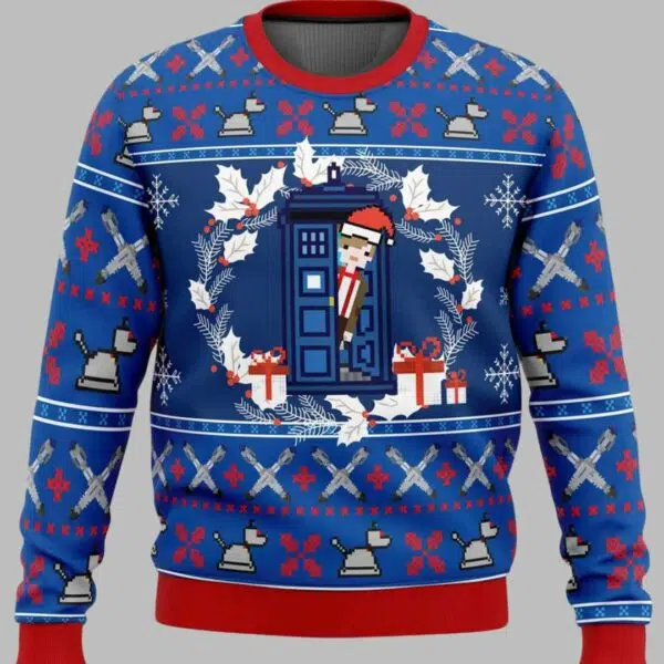 Doctor Who Tardis Ugly Christmas Sweater 1 1