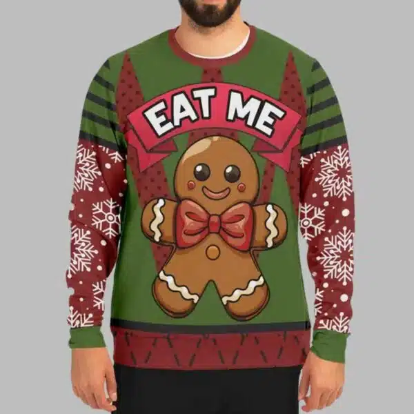 Eat Me Gingerbread Christmas Sweater 1