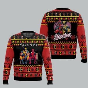 Friends Deadpool Wolverine Ugly Sweater Christmas 1