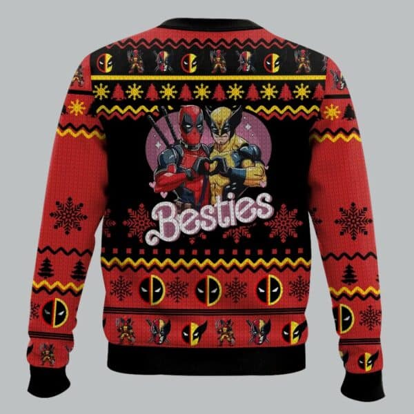 Friends Deadpool Wolverine Ugly Sweater Christmas 2