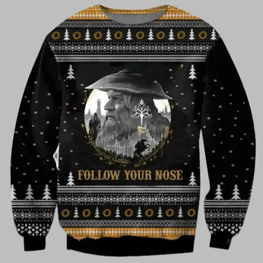 Gandalf Follow Your Nose Christmas Sweater 2