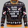 Glad This Fucking Year is Over Pop Culture Ugly Christmas Sweater 1