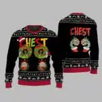 Grnch Hand Chest Christmas Sweater