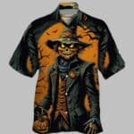 Halloween Horror Cuban Collar Short Sleeve Shirt