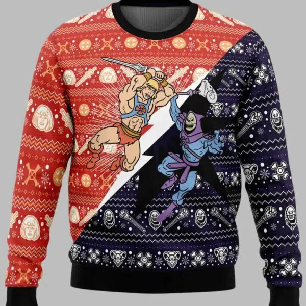 He man vs Skeletor Ugly Christmas Sweater 1