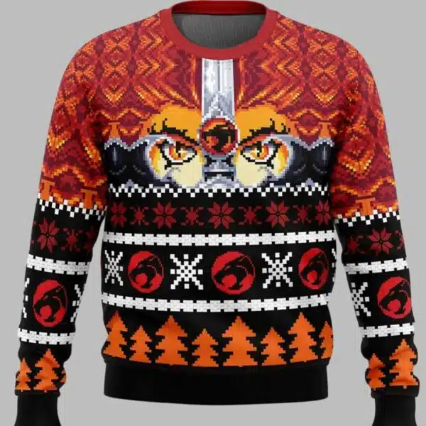 Ho Ho Hooo Holiday Thundercats Ugly Christmas Sweater 1