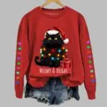 Hope Your Christmas Is Meowy And Bright Casual Sweatshirt