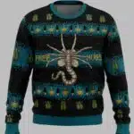 Hugs Alien Facehugger Ugly Christmas Sweater