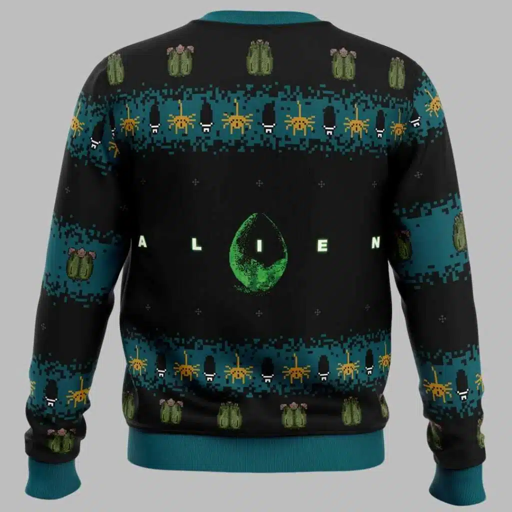 Hugs Alien Facehugger Ugly Christmas Sweater 2