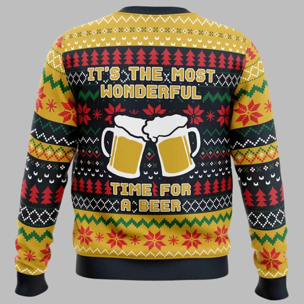 It's The Most Wonderful Time For A Beer Parody Ugly Christmas Sweater 2