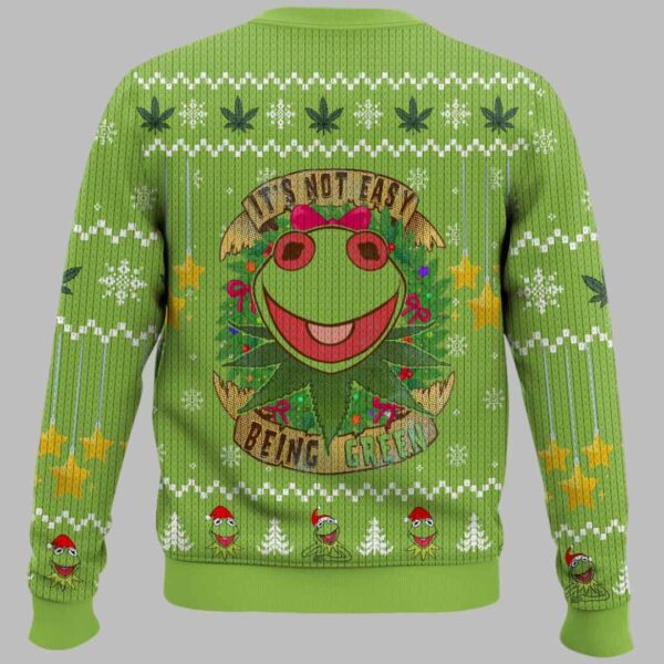 It's not easy being Green 420 Frog Christmas Ugly Sweater 2