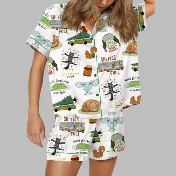 Its A Beaut Clark Christmas Vacation Satin Pajama Set 1