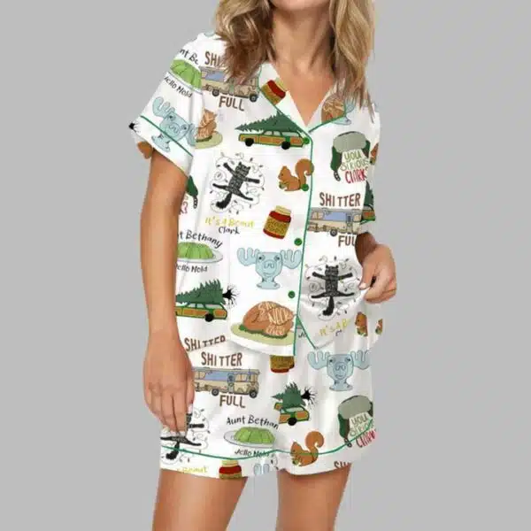 Its A Beaut Clark Christmas Vacation Satin Pajama Set 3