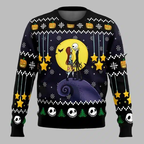 Jack Skellington And Sally Ugly Christmas Sweater 1