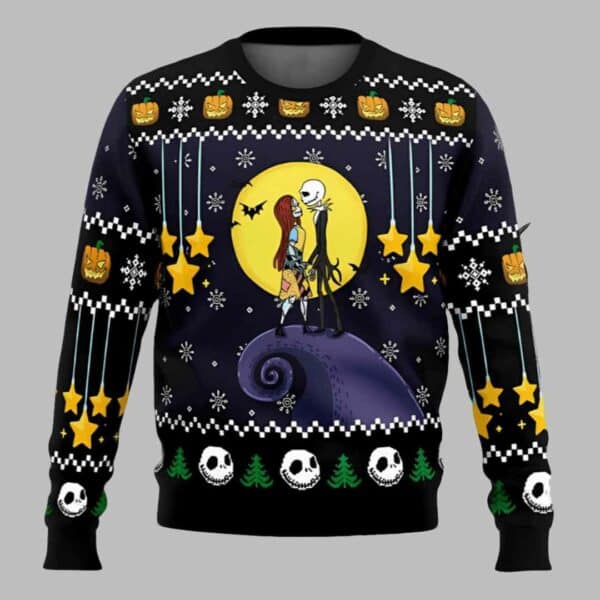 Jack Skellington And Sally Ugly Christmas Sweater 2