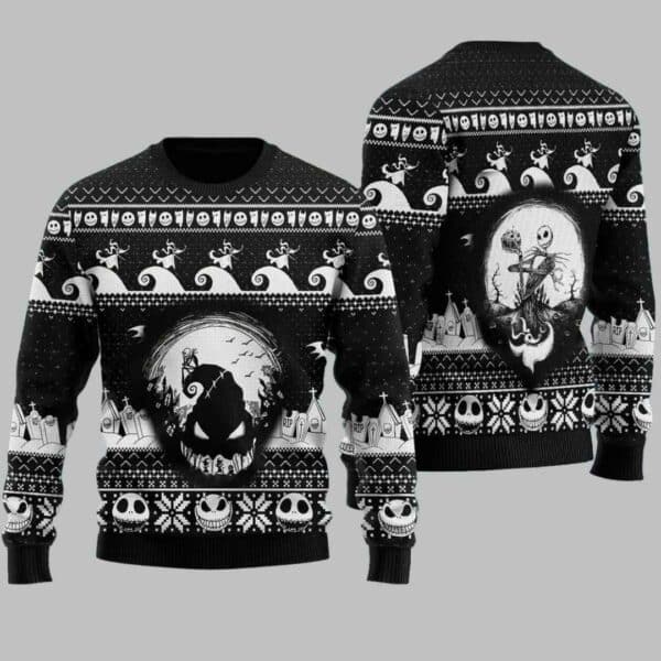 Jack Skellington Horror Nightmare Ugly Christmas Sweater 2