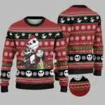 Jack Skellington Zero And Sally Ugly Halloween Sweater