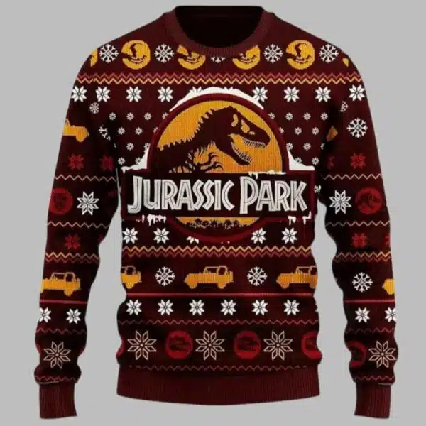 Jurassic Park Ugly Christmas Sweater 1