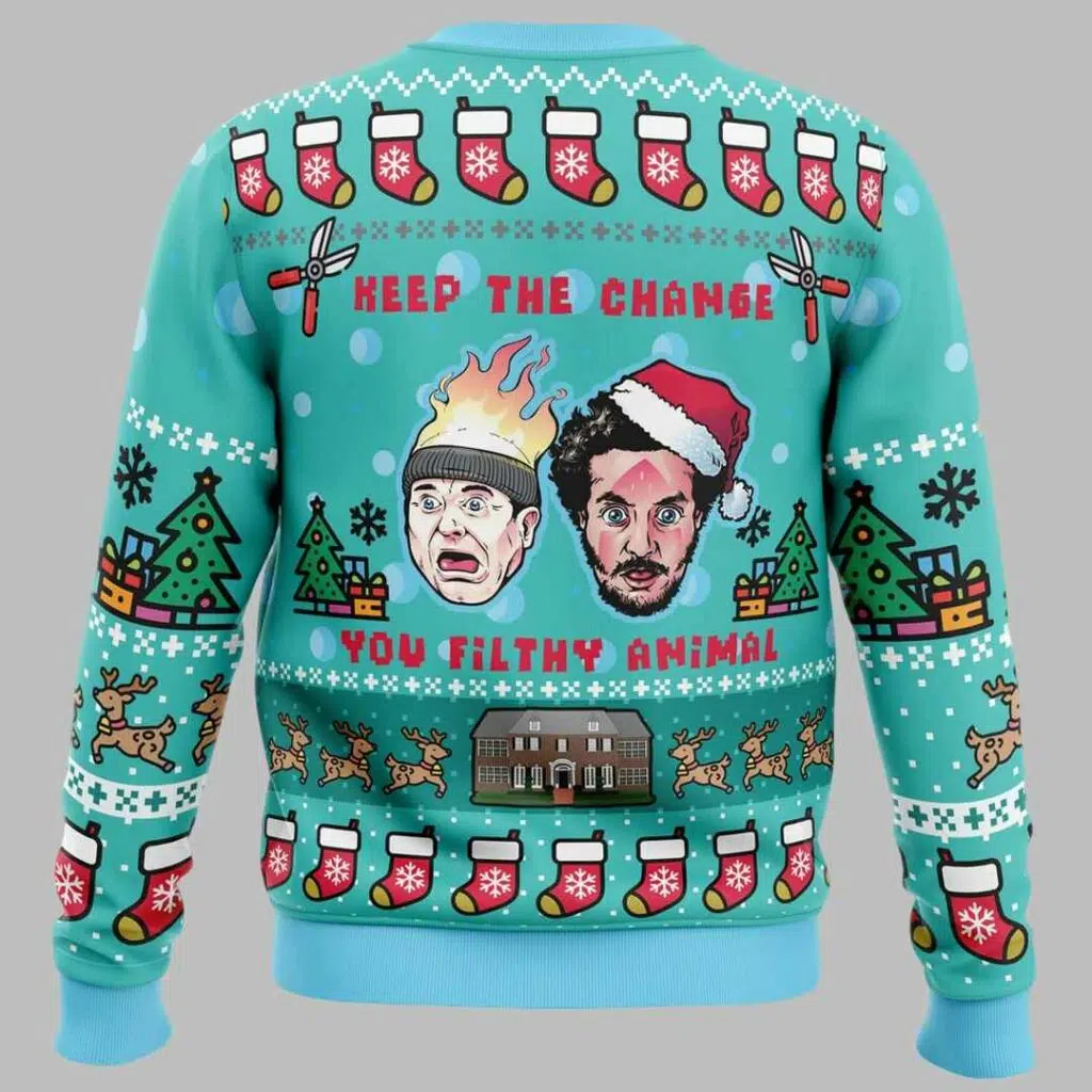 Keep The Change Home Alone Ugly Christmas Sweater 2