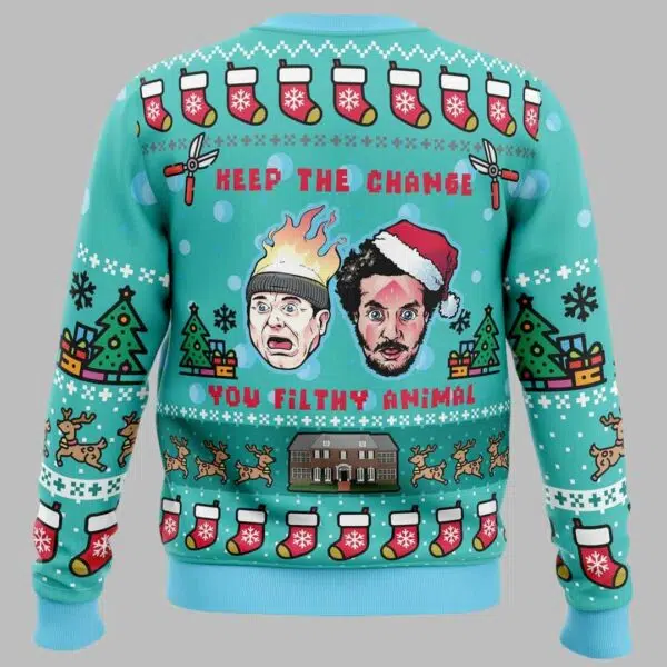 Keep The Change Home Alone Ugly Christmas Sweater 2