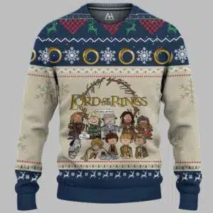 Lord Of The Rings Cute Chibi Characters Ugly Christmas Sweater 1