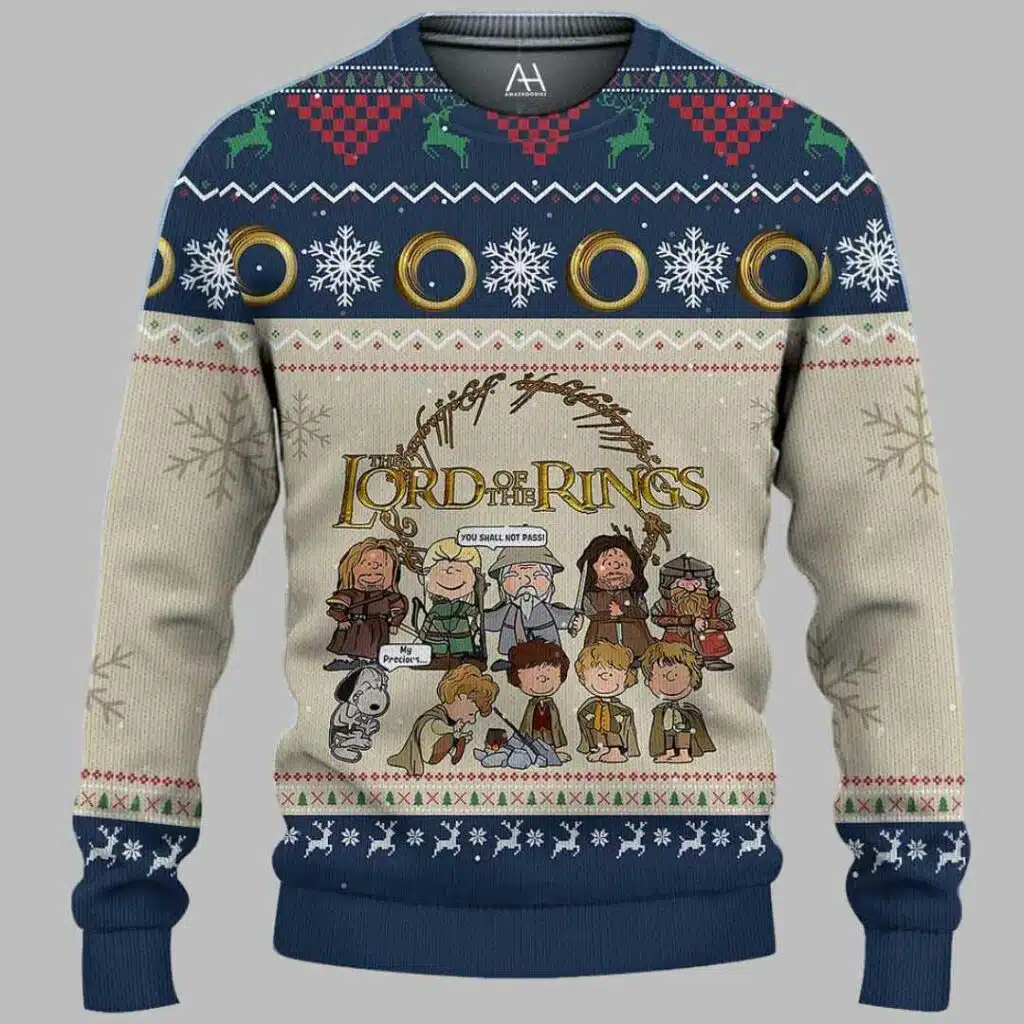 Lord Of The Rings Cute Chibi Characters Ugly Christmas Sweater 2